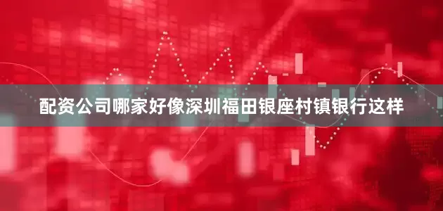 配资公司哪家好像深圳福田银座村镇银行这样